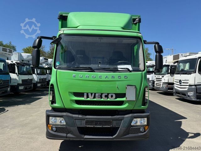Flatbed truck with tarp IVECO EuroCargo 160 E 28 Pritsche 5,40 m LBW 1,5 T*AHK