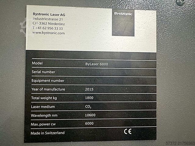 CNC Laser Cutting Machine Bystronic ByStar 4020/ByLaser 6000
