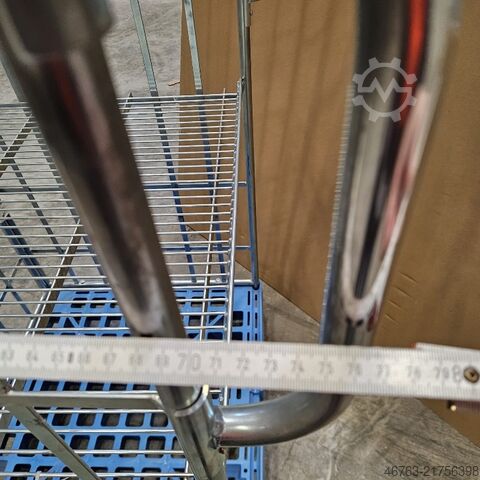 Roll container, transport trolley with plastic base  