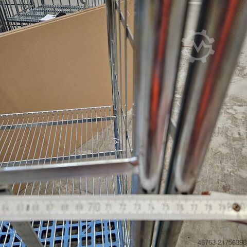 Roll container, transport trolley with plastic base  