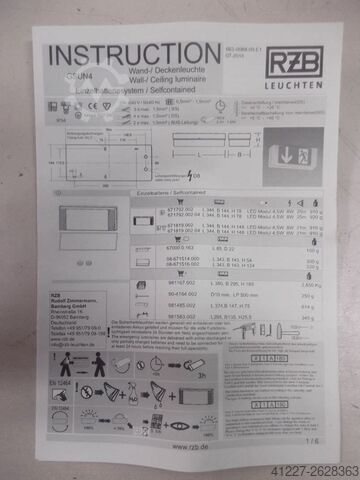 Emergency exit sign light RZB GSUN 4
