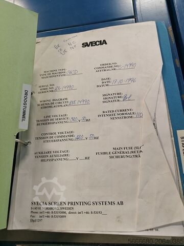 Screen Printing Machine 1 Color 160x210 cm SVECIA SAM II X / SHJD / SAB-B / HTB Heron