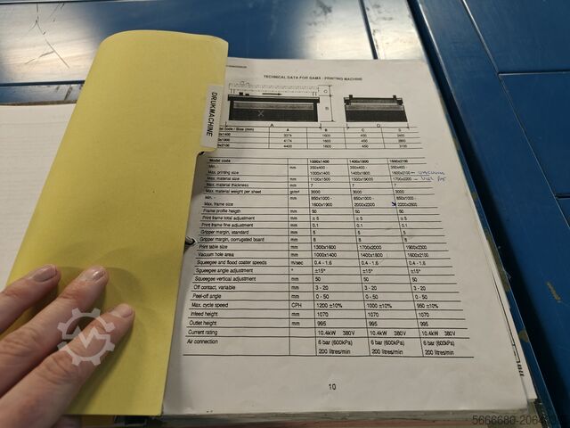 Screen Printing Machine 1 Color 160x210 cm SVECIA SAM II X / SHJD / SAB-B / HTB Heron