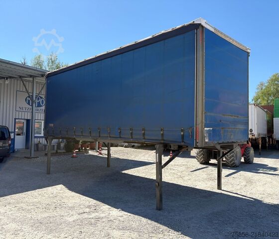 Swap body with flatbed & tarp Wecon Verzinkt Bordwand+Schiebeplane Lochleist