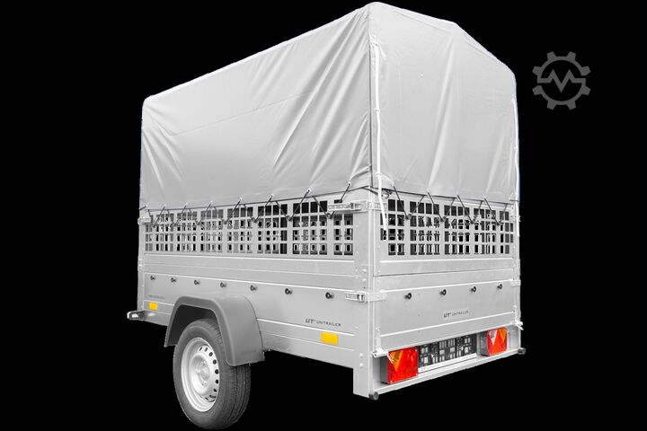Car trailer Unitrailer 201 KIPP mit Laubgitter und Hochplane