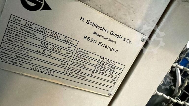 Strip feeding system for sheet metal coils Schleicher RMS 8-70/160-650