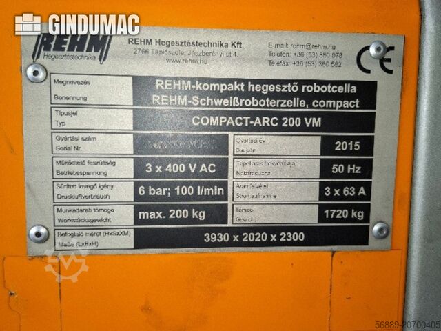 Schweißroboter REHM COMPACT-ARC 200 VM (2015)+MOTOMAN NX100