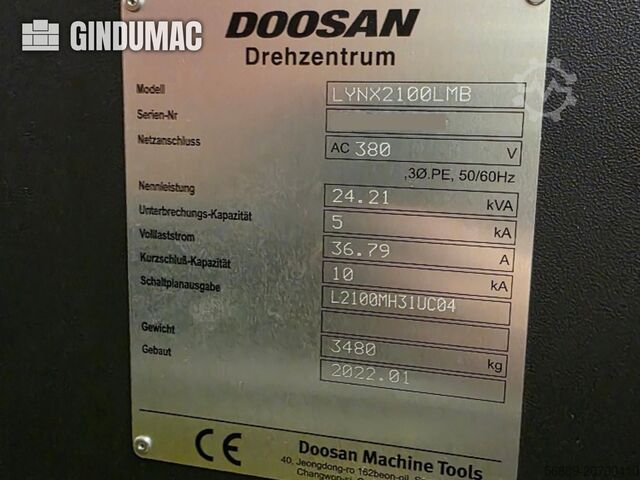 Horizontal-Drehmaschine DOOSAN LYNX2100LMB