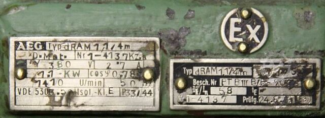 Electric motor 1.1 kW 1410 Rpm AEG DRAM1,1/4m EX