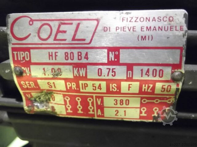 Gear motor 0.75 kW 107 rpm Coel HF80B4