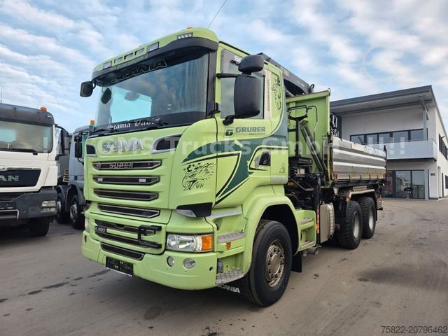 Dreiseitenkipper LKW SCANIA R490 / 6X4 / Blatt / 18m Hiab Kran