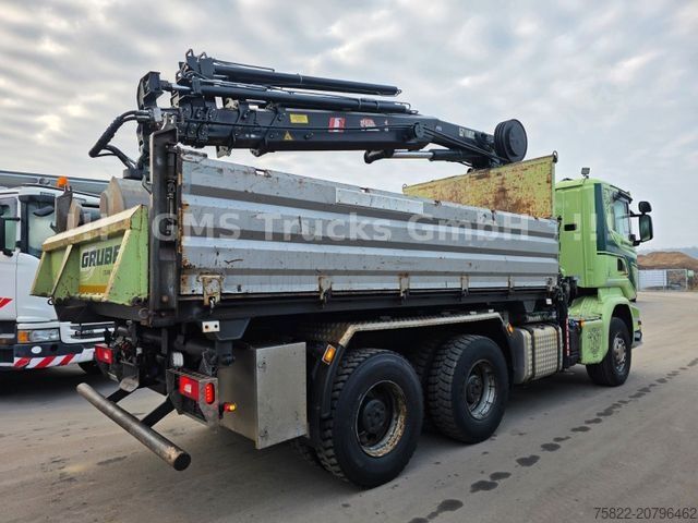 Dreiseitenkipper LKW SCANIA R490 / 6X4 / Blatt / 18m Hiab Kran