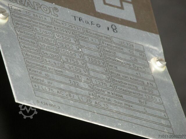 Transformer Trafo-Union TG6841K