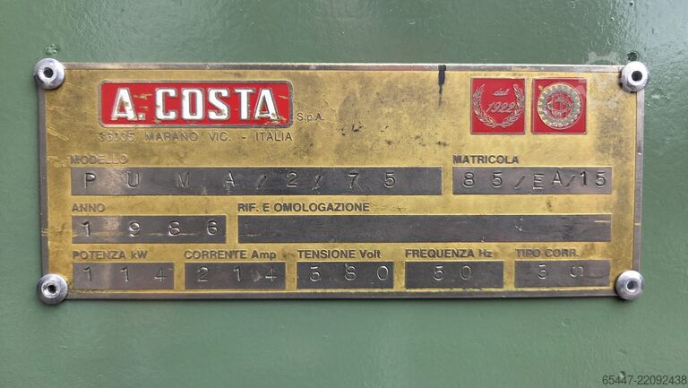 A.COSTA PUMA double-shaft multirip saw, 2x55 kW a.costa puma