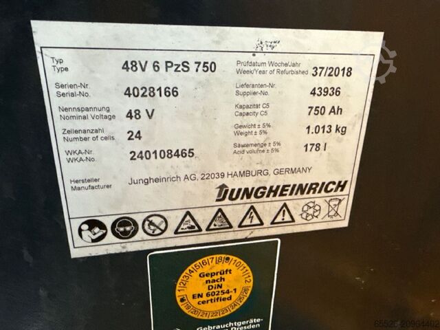 Electric 3-wheel forklift Jungheinrich EFG 220 / 4298 Std. / AKKU 2018