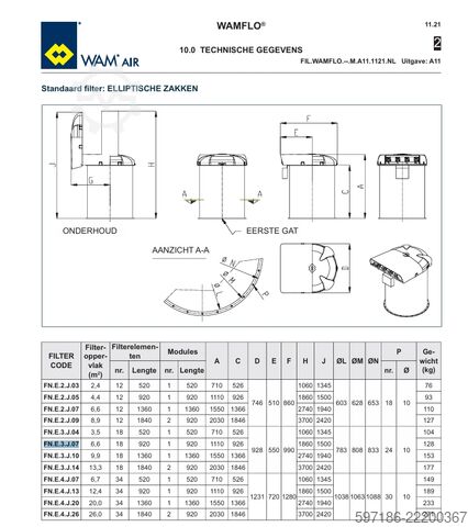 Filter system wam Wamflo