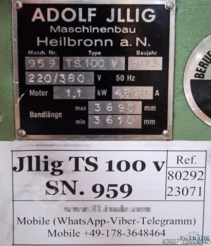 Horizontal Band Saw Jllig TS 100 V