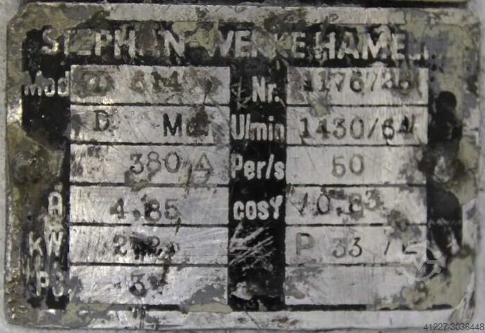 Geared motor 2.2 kW 64 rpm Stephan Werke ZD614