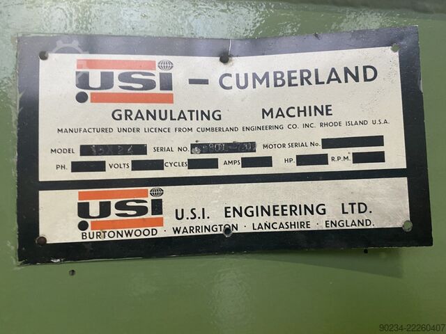 50 HP Cumberland Granulator 15" x 24" Intake CUMBERLAND 15x24