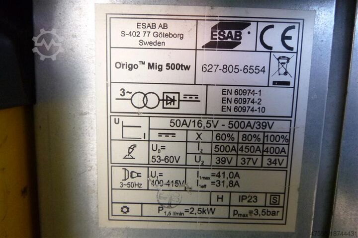 Welding Unit ESAB MIG 500 tw