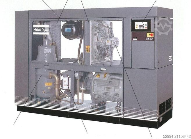 Angetriebene Baugruppen / Kompressoren Atlas-Copco GA 55 + FD 130