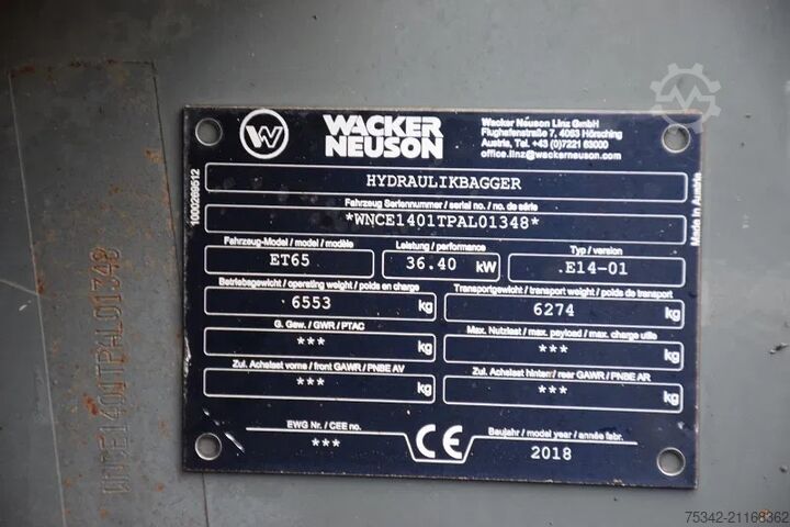 Minibagger WACKER NEUSON ET 65 - 1600 Hours