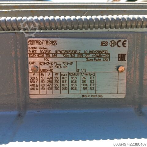  SIEMENS 1LE5603-3AC83-3GR3-Z_250kW