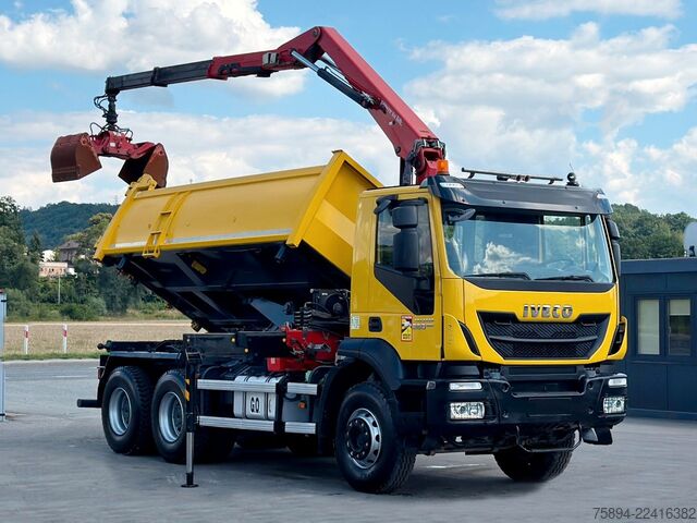 Truck mounted crane IVECO TRAKKER 360 * Kipper 4,90m* KRAN/FUNK*6x4