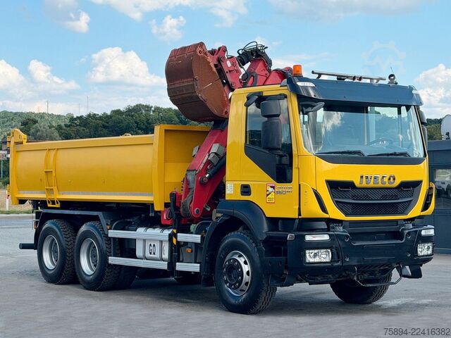 Truck mounted crane IVECO TRAKKER 360 * Kipper 4,90m* KRAN/FUNK*6x4