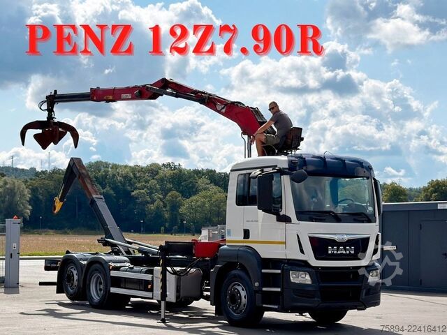 Roll-off tipper truck MAN TGS 26.400 Abrollkipper* PENZ 12Z7.90R* TOP