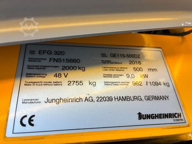 Electric 4-wheel forklift Jungheinrich EFG320