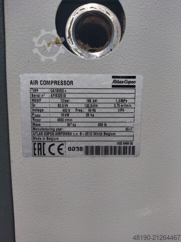 Schraubenkompressor S015804 Atlas Copco GA18VSDFF