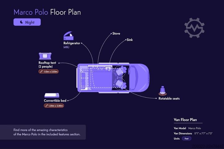Wohnwagen/Wohnmobil Mercedes Marco Polo 2022 | Cambio automatico | Tetto a soffietto