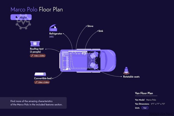 Wohnwagen/Wohnmobil Mercedes Marco Polo 2022 | Cambio automatico | Tetto a soffietto
