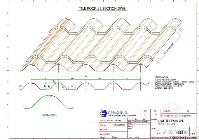 Profilierlinie für Blechtafeln für Dachpaneele ILKWANG ILKWANG METAL SHEET PROFILING LINE FOR TILE ROOF PANELS