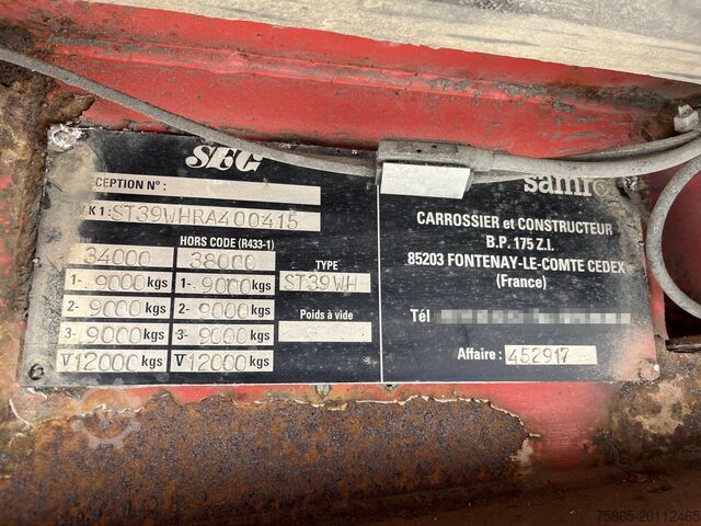 Curtain sided Samro ST 39 WH / Curtainside / 3 axle BPW Disk / NL T...