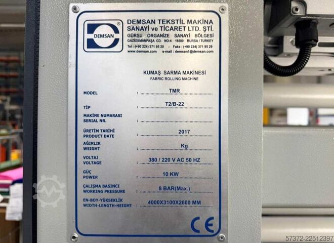 Fabric Doubling and Winding Machine Demsan T2/B-22