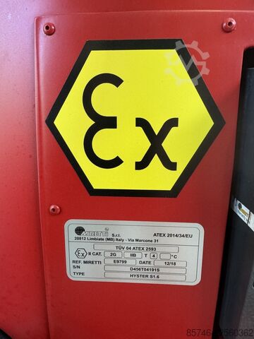 S 1.6 i * DEMO * Atex EX * Miretti 2G / Z1 * NEUE Batterie!! HYSTER S 1.6 i * DEMO * Atex EX * Miretti 2G / Z1 * NEW battery !!