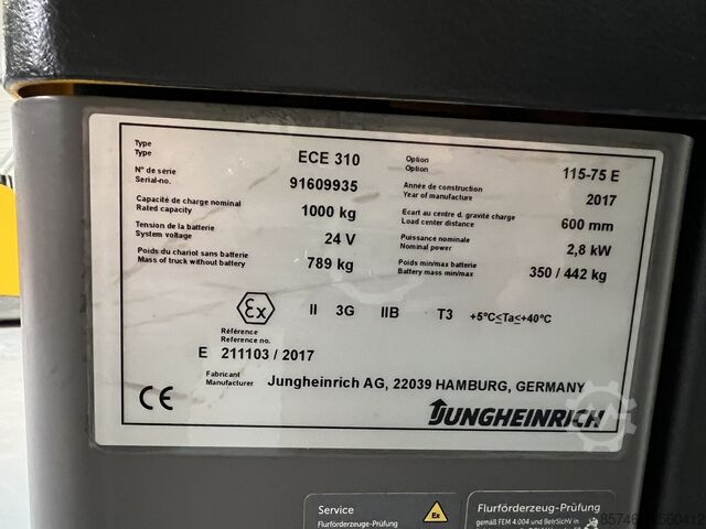 ECE 310 * Atex EX * 3G / Z2 * NEUE Batterie!! JUNGHEINRICH ECE 310 * Atex EX * 3G / Z2 * NEW battery !!