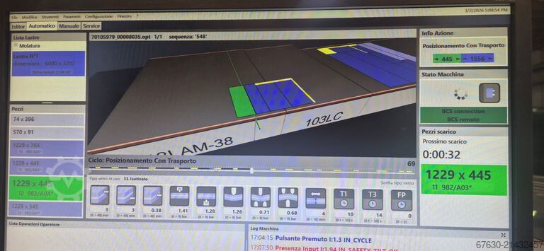 Glasschneidetisch BOTTERO BOTTERO 548 LAM/61 + BOTTERO 363 BCS