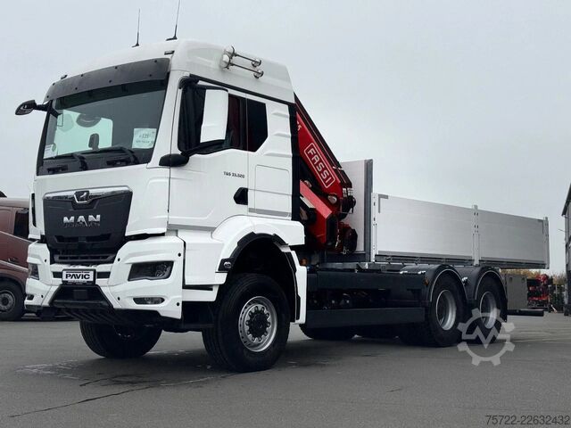 Loading platform MAN TGS 33.520 6x6 BL Pritsche Kran Fassi F235A.2.24