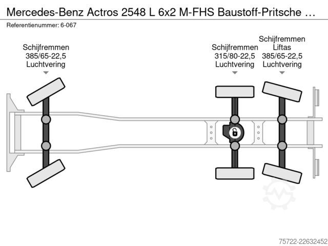 Loading platform Mercedes-Benz Actros 2548 L 6x2 M-FHS Baustoff-Pritsche FASSI...