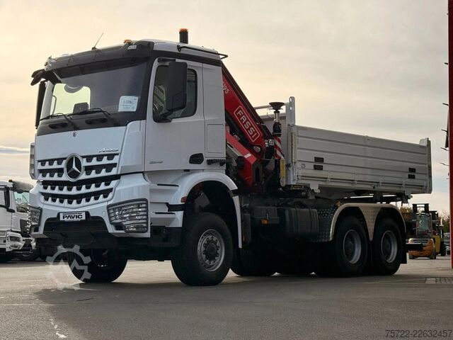 3-sided tipper Mercedes-Benz Arocs 3348 AK 6x6 Krankipper mit Fassi F195A2.24