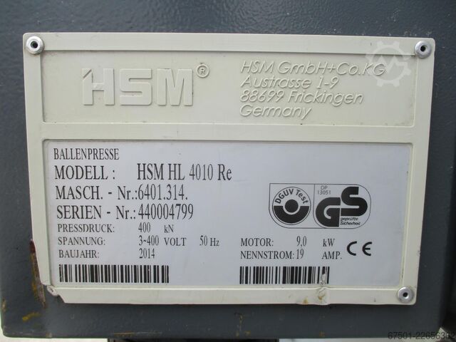 Ballenpresse Papierpresse Abfallpresse HSM (3536)