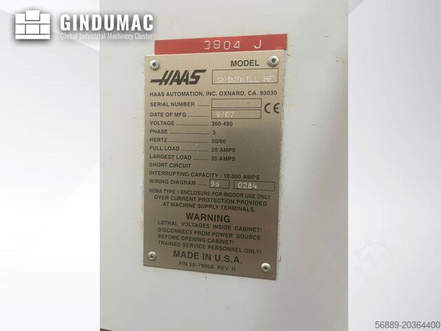 Vertical Machining Centre HAAS S MiniMill HE