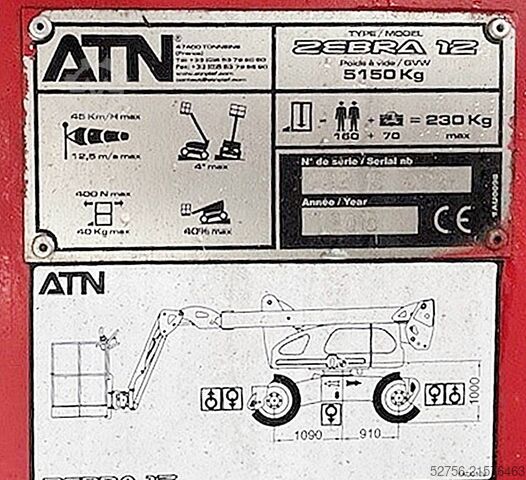Gelenkteleskoparbeitsbühne ATN Zebra12
