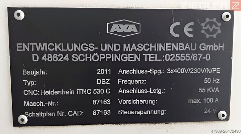 Vertikal-Doppelplatz-Bearbeitungszentrum AXA DBZ 40