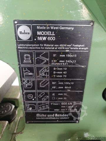 Profile steel shears + hole punch MUBEA MIW 600