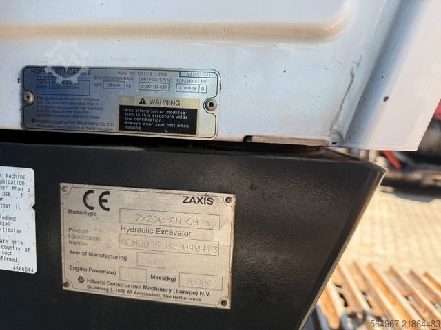 Chain excavator HITACHI ZX290LCN-5B 140 kW SW Kamera alle Leitungen