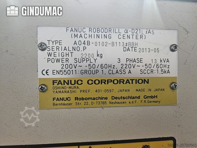 VERTIKALES BEARBEITUNGSZENTRUM FANUC Robodrill Alfa-D21LiA5